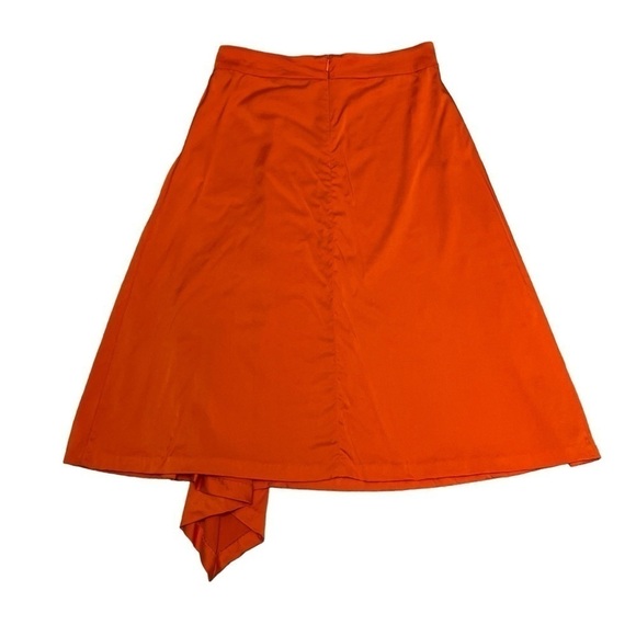 J. Lindeberg Silk Blend A-Line Asymmetrical Skirt. Orange Size 34 / M #1030 - Picture 6 of 6